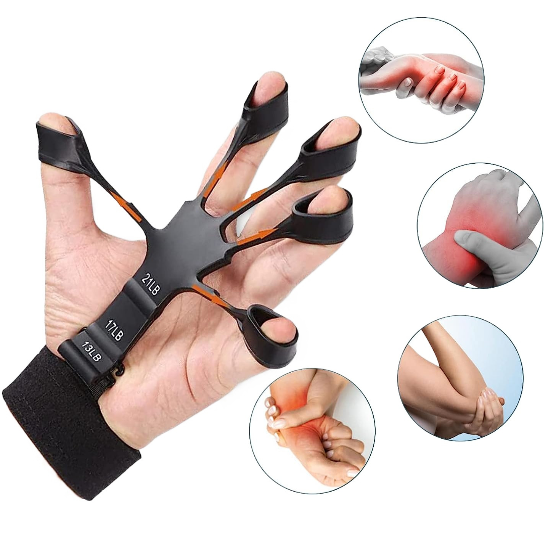 Silicone Hand Grip Device Finger Exerciser Strengthener Stretcher