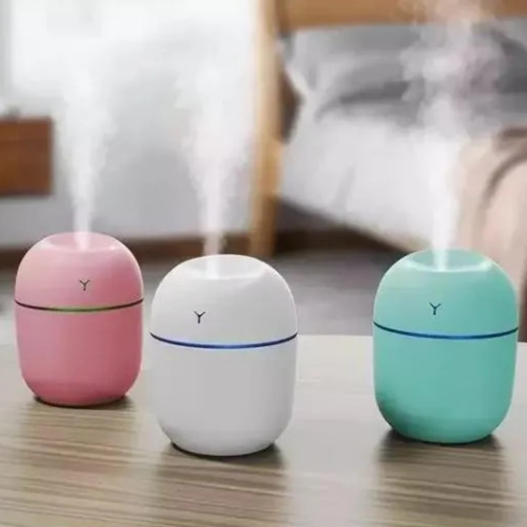 Cute Mini Egg Humidifier with LED Night Light | USB Portable Air Humidifier for Home, Office & Car