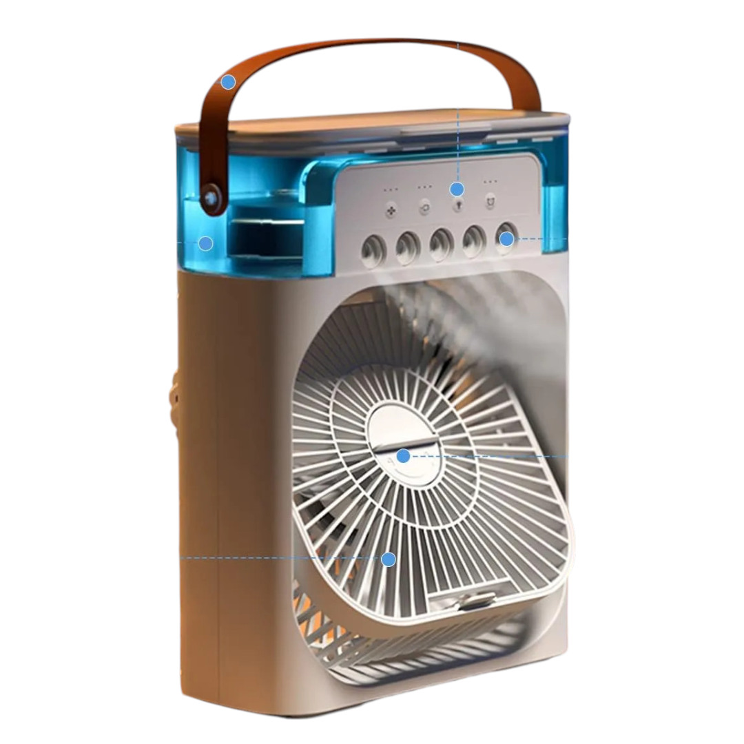 Portable Rechargeable Mist Cooling Fan with Water Tank & LED Light